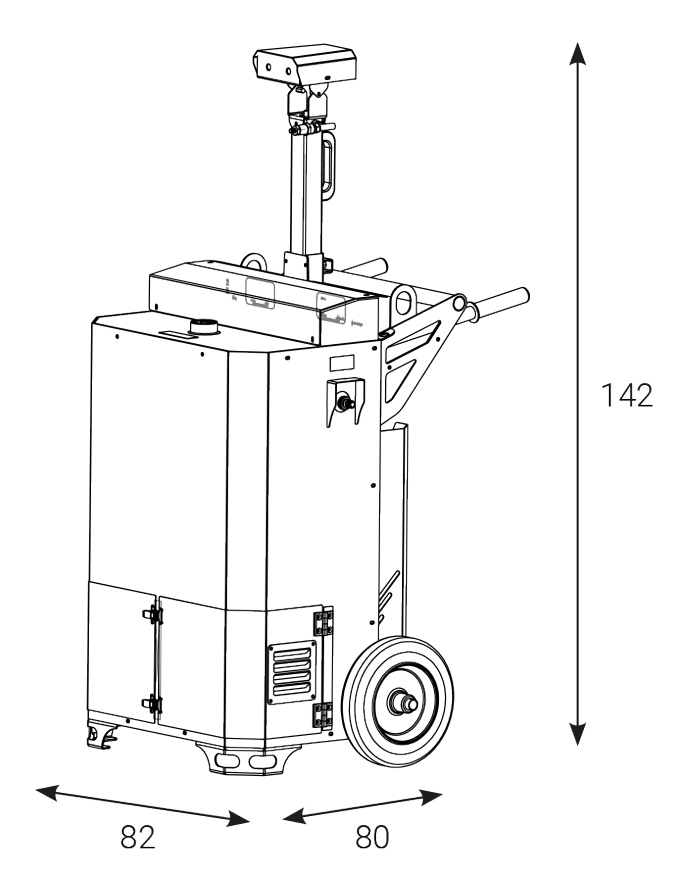 Dimensions du brumisateur de chantier BMC 12