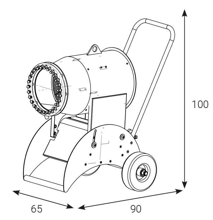 Dimensions du brumisateur de chantier BMC 15